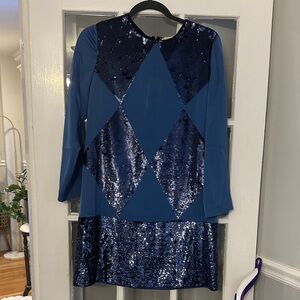 Tory Burch Navy Sequin Dress